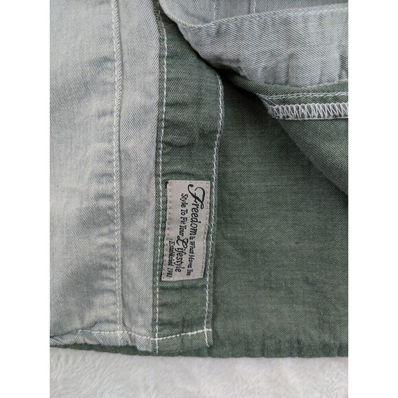 Gramicci Original Freedom Light Blue Cotton Button Short Sleeve Shirt Medium - Picture 12 of 16